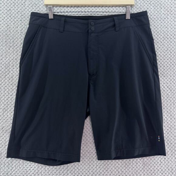 Smartwool Shorts Mens L Black Merino Sport 10in Mid Rise Straight Leg Drawstring - Picture 2 of 13